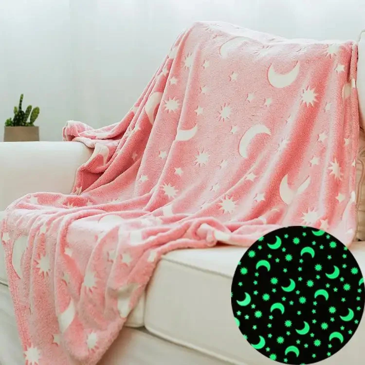 100 procent polyester flanellen Glow in The Dark Throw Blanket
