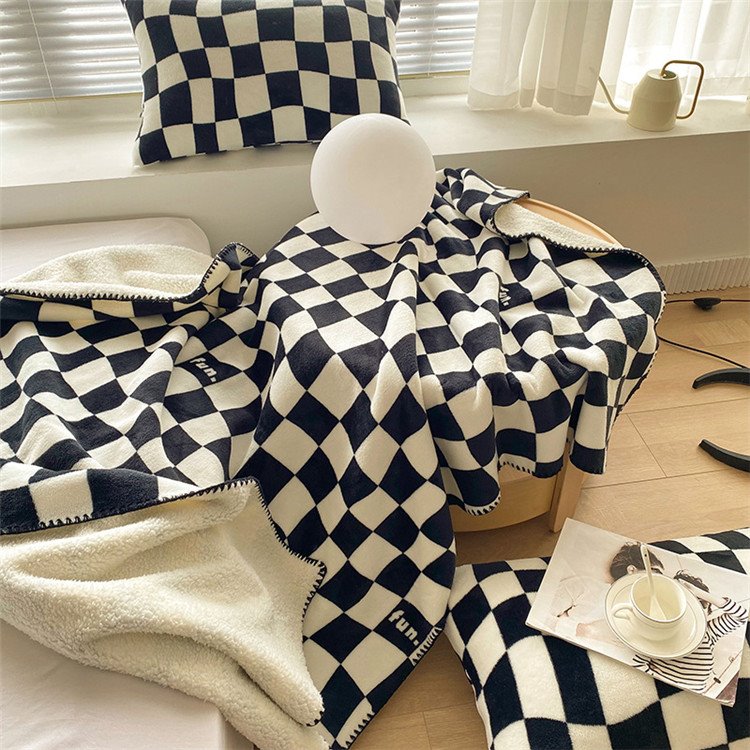 Geruite Polar Fleece deken