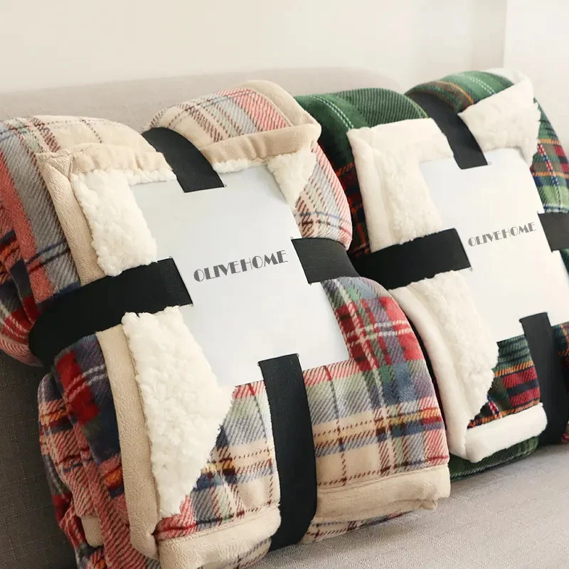 Kerst geruite Sherpa deken