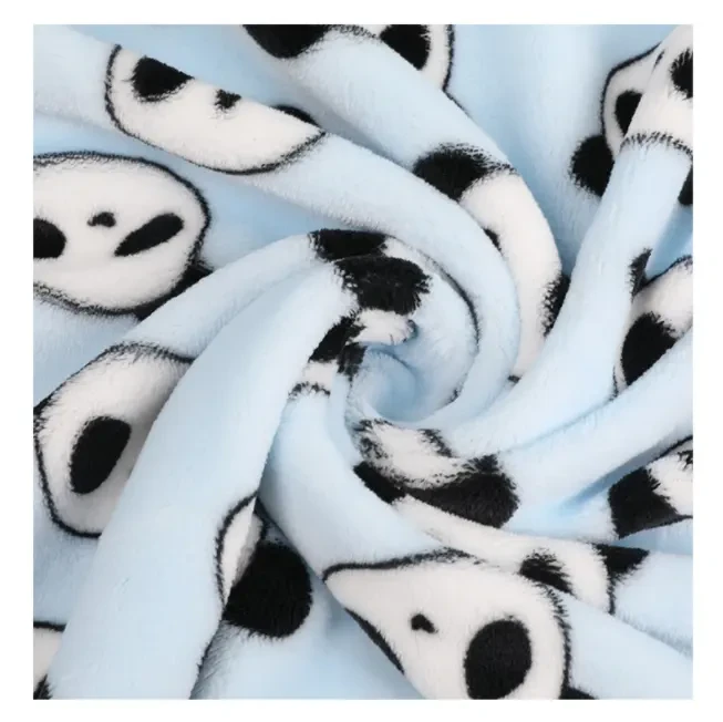 Schattige panda bedrukte zachte flanellen stof