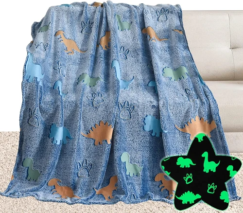 Dinosaurus Flanel lichtgevende deken