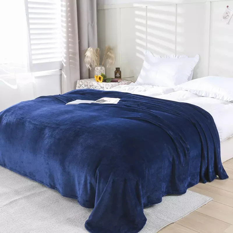 Effen kleur flanel fleece deken