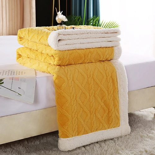 Jacquard flanellen sherpa-deken