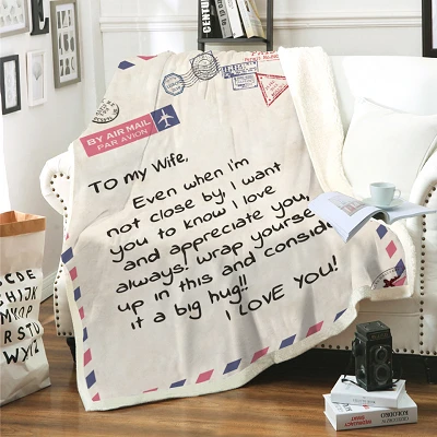 Fleecedeken met letterpatroon