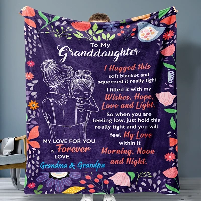 Letter Pattern Fleece Blanket