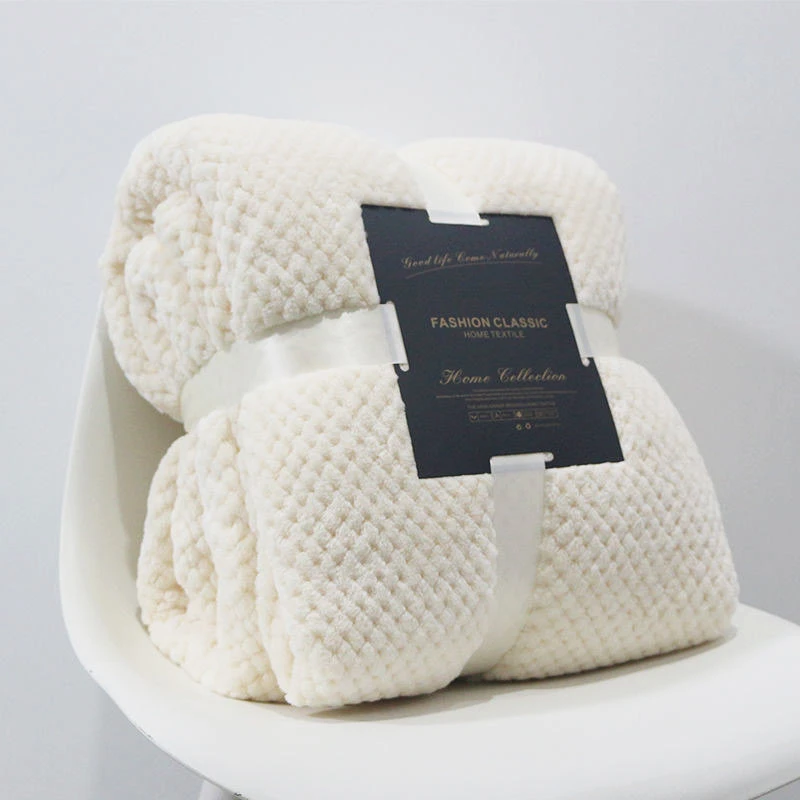 Ananas geruite jacquard sherpa deken