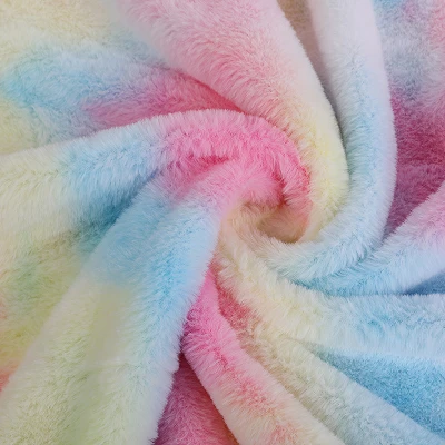 Regenboog Konijn Imitatiebont Stof