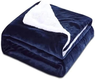 Blauwe Sherpa-deken