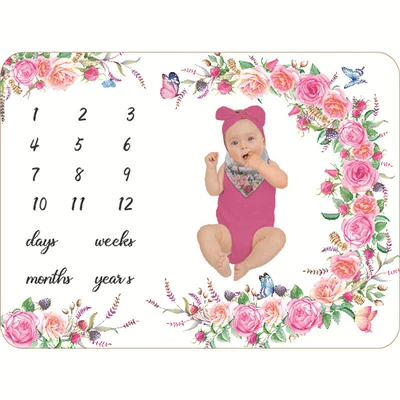 Milestone flanellen babydeken