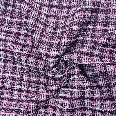 Geruite gebreide jacquardstof