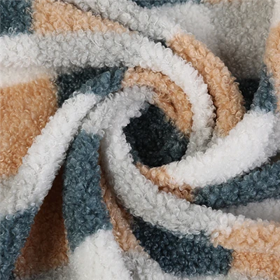 Sherpa fleece stof met geruite print