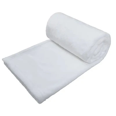 Witte polarfleece deken