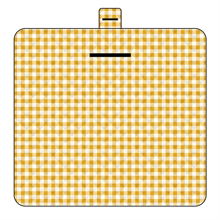 Gele geruite picknickmat
