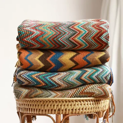 Tassels geometrische patroondeken